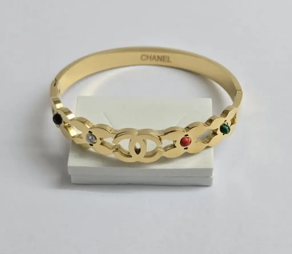 Chanel Inspired Gold Bangle – 18K Gold Plated Anti-Tarnish