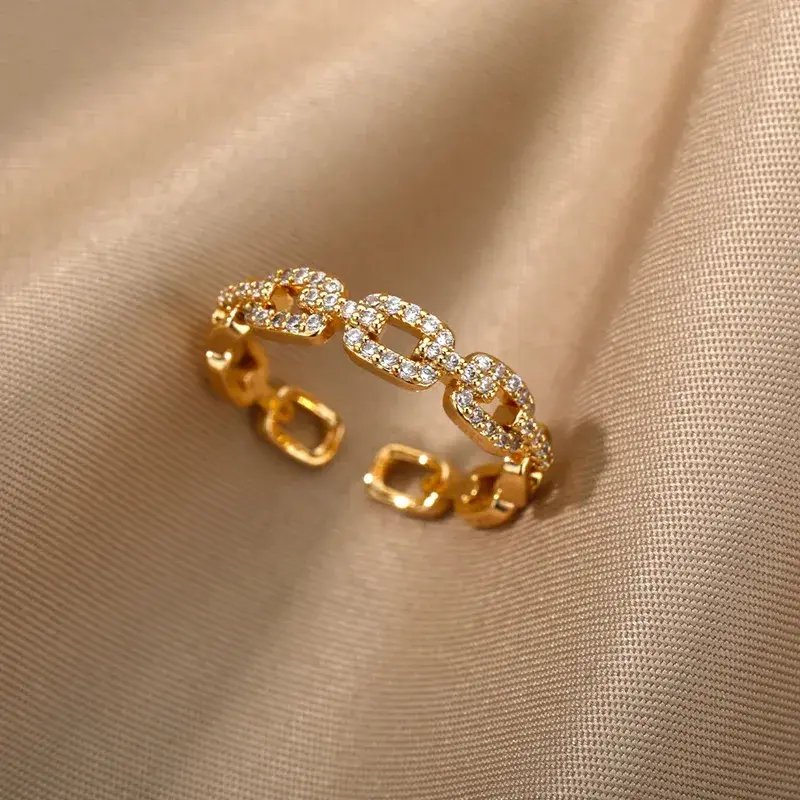 Golden Link Chain Ring