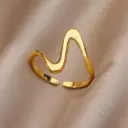 Gold Wave Ring 🌊💛 | Adjustable Minimalist Statement Band