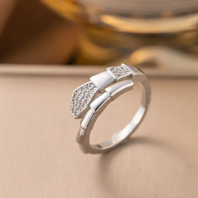 Gold/Silver Plated Snake-Inspired Crystal Ring ✨ | Bold Designer Statement Ring
