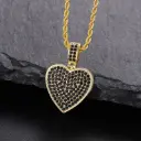 Heart Pendant Necklace with Sparkling Stones – Black & White Variants