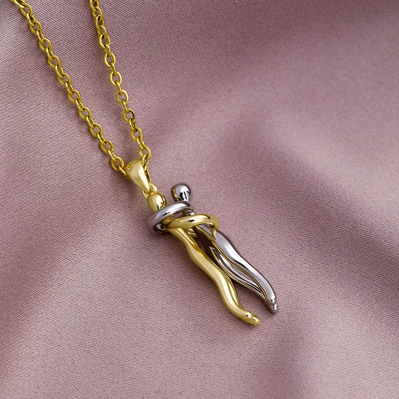 Couple Hug Pendant Necklace – Symbol of Love (4 Variants)