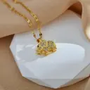 Sparkling Elephant Pendant Necklace – Gold Plated with Crystals