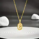 Golden Tulip Pendant Necklace – Minimal Elegant Jewelry