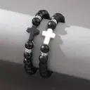 Cross Beaded Bracelet Set