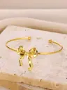 Golden Bow Bangle Bracelet 🎀✨