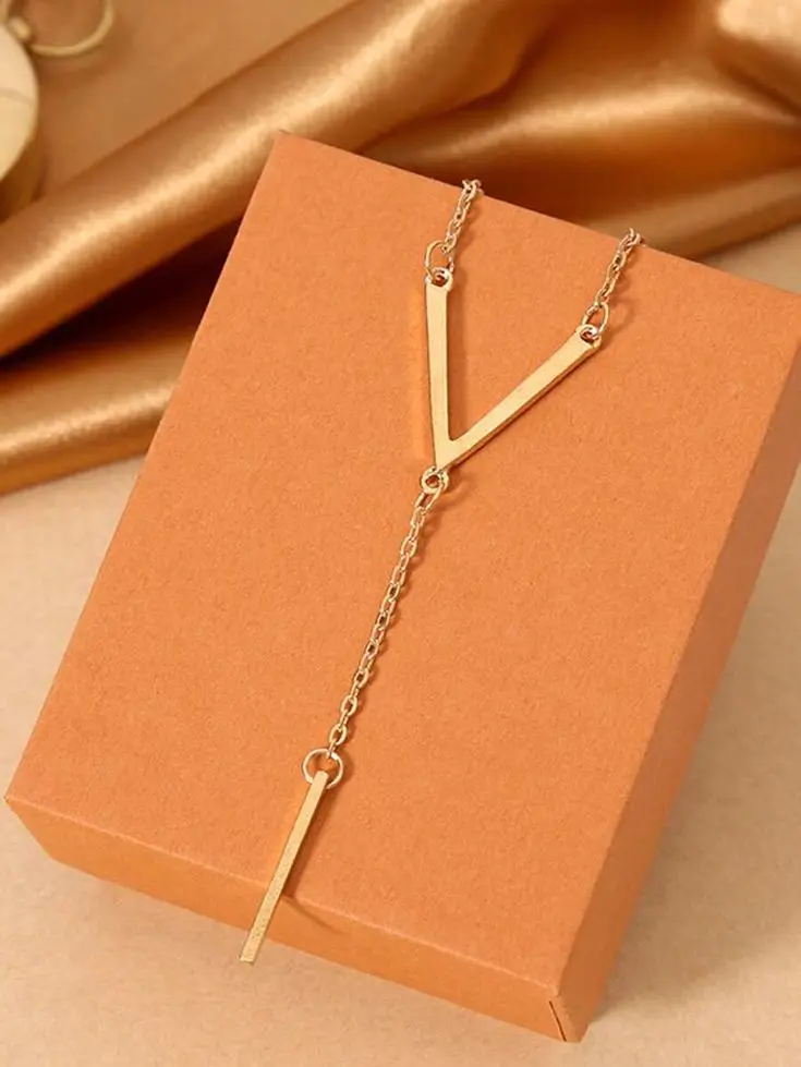 18K Gold Plated V-Bar Necklace (Anti-Tarnish) ✨