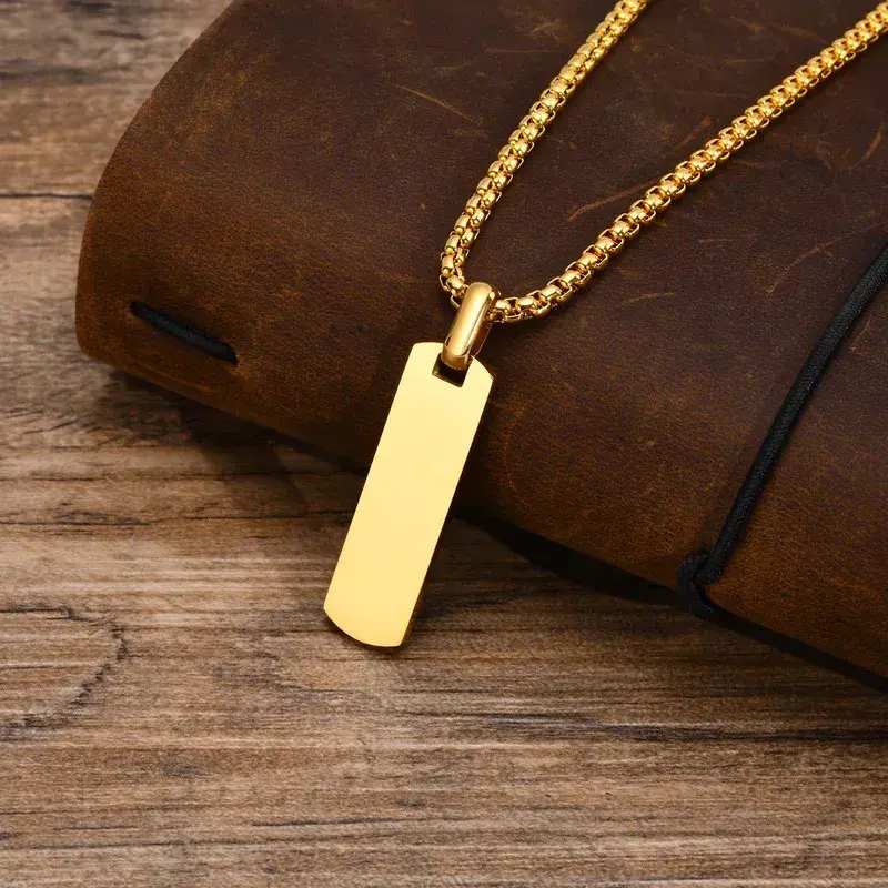 Golden Identity Bar Pendant Chain