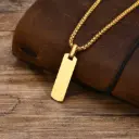 Golden Identity Bar Pendant Chain