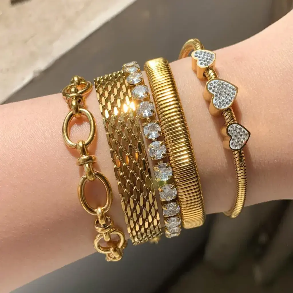 Luxury Gold Bracelet Stack Set (5 Pieces) ✨💎