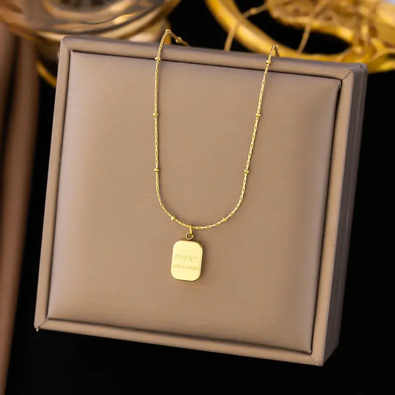 18K Gold Plated Charm Tag Necklace (Anti-Tarnish) ✨💛