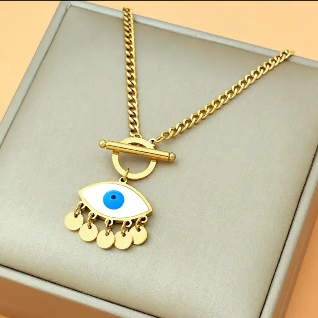 🧿 Gold Evil Eye Pendant Necklace ✨ | Protection & Style | Trendy Jewelry