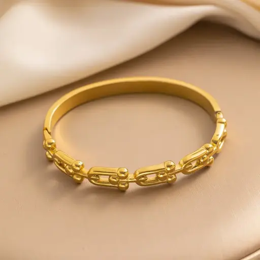 ✨ Chain Link Bracelet | 18K Gold Plated 🔒 | Stylish Modern Bangle for Women