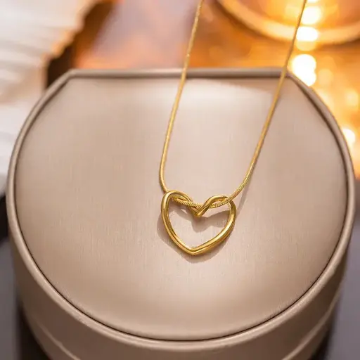 Golden Heart Pendant Necklace