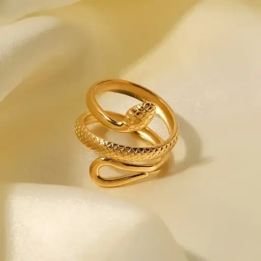 Golden Serpent Wrap Ring