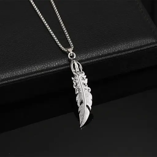 Silver Feather Pendant Chain 🪶✨