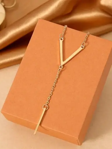 18K Gold Plated V-Bar Necklace (Anti-Tarnish) ✨
