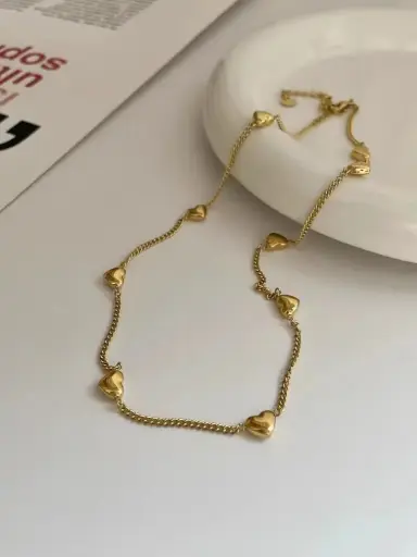 Gold Plated Heart Chain Necklace 💛✨