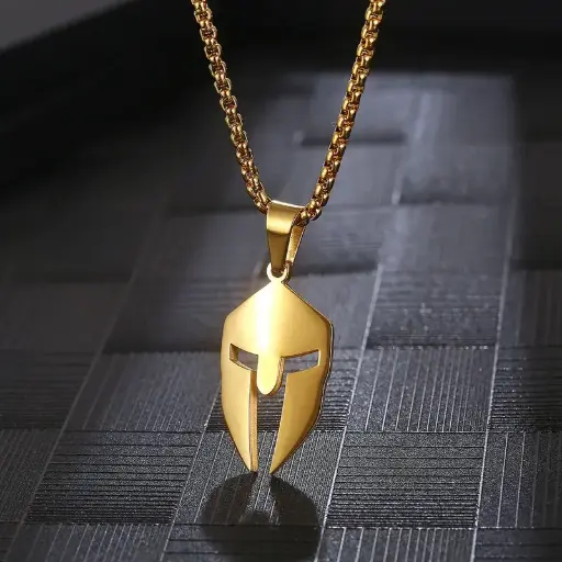 18K Gold Plated Spartan Helmet Pendant Necklace (Anti-Tarnish) ⚔️✨